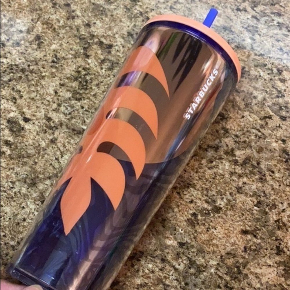 Fall Starbucks Palm Hawaiian Leaves Leaf Rose Gold Tumbler 🌴 New